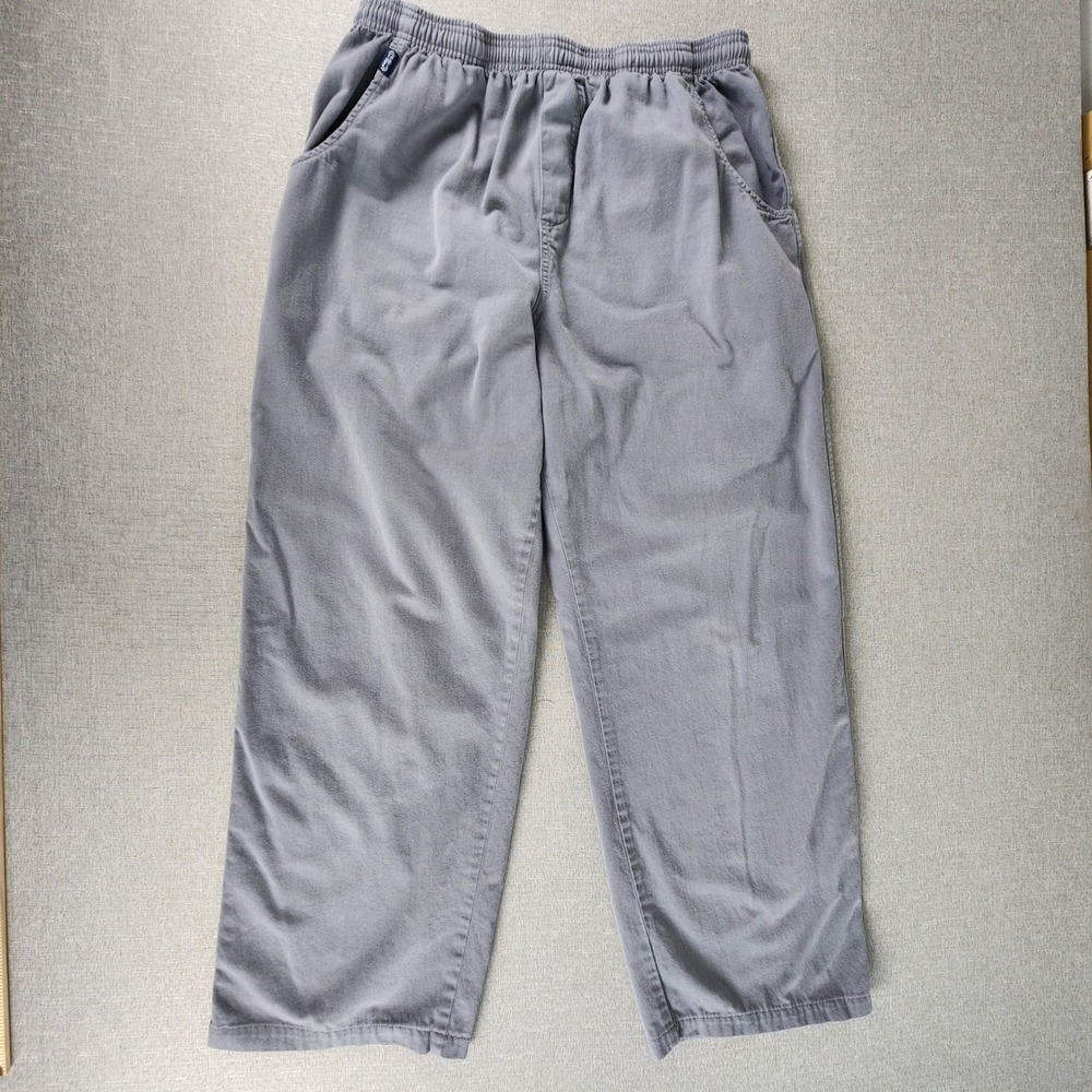 Crazy Shirts Hawaii Men's Canton Pants Crater Dyed Gray Cotton Baggy Lounge EUC